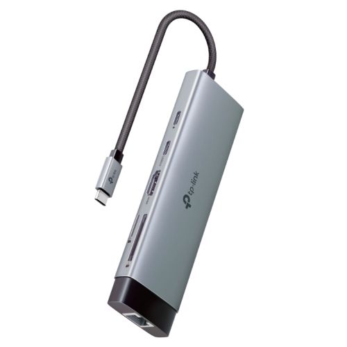 TP-LINK (UH9120C) 9-in-1 USB-C Hub - 1x USB-C (PD 100W), 1x USB-C 5Gbps, 3x USB-A 5Gbps, 1x HDMI, 1x LAN, SD/microSD, Mains Powered - PC Gear UK