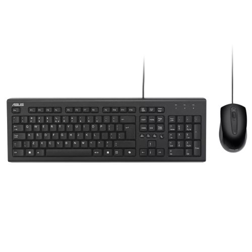 Asus U2000 Copilot Wired Keyboard and Mouse Desktop Kit, USB, 1000 DPI, Multimedia, Copilot Key - PC Gear UK