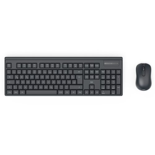 Hama WKM-100 Wireless Keyboard and Mouse Desktop Kit, Multimedia, Ambidextrous 1200 DPI Mouse, Black - PC Gear UK