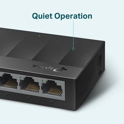 TP-LINK (LS1005G) 5-Port Gigabit Unmanaged Desktop LiteWave Switch, Green Technology, Plastic Case - PC Gear UK