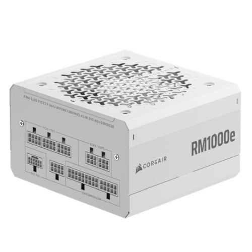 Corsair 1000W RMe Series RM1000e PSU, Fully Modular, Low-Noise, Cybenetics Gold, Zero RPM Mode, ATX 3.1, PCIe 5.1, White - PC Gear UK