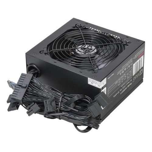 Vida Lite 500W ATX PSU, Fluid Dynamic Ultra-Quiet Fan, Flat Black Cables, Power Lead Not Included, Black