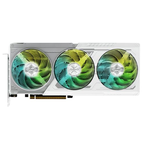 Asrock RX9070 Steel Legend 16GB OC, PCIe5, 16GB DDR6, HDMI, 3 DP, 2700MHz Clock, RGB Lighting, White, Overclocked - PC Gear UK