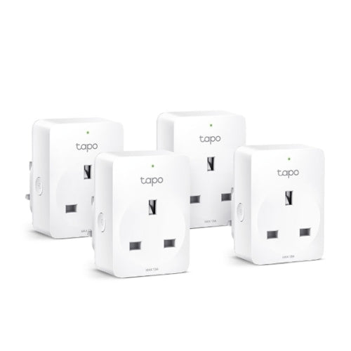 TP-LINK (TAPO P100 4-Pack) Mini Smart Wi-Fi Socket, Remote Access, Scheduling, Away Mode, Voice Control - PC Gear UK