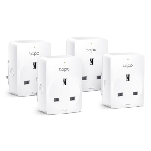 TP-LINK (TAPO P110 4-Pack) Mini Smart Wi-Fi Socket, Remote Access, Scheduling, Away Mode, Voice Control, Energy Monitoring - PC Gear UK