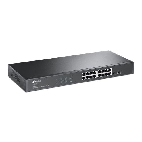 TP-LINK (SG2218) JetStream 16-Port Gigabit Smart Switch with 2 SFP Slots, L2/L3/L4 QoS, Fanless, Rackmountable - PC Gear UK