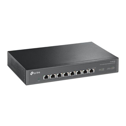 TP-LINK (TL-SX1008) 8-Port Unmanaged 10G Multi-Gigabit Desktop/Rackmount Switch, 8x 100/1G/2.5G/5G/10G, Low-Noise Fan, Steel Case - PC Gear UK