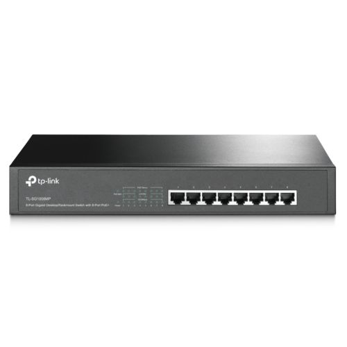 TP-LINK (TL-SG1008MP) 8-Port Gigabit Unmanaged Desktop/Rackmount Switch, 8-Port PoE+, Metal - PC Gear UK