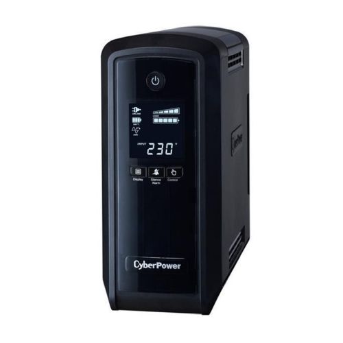 CyberPower PFC Sinewave 900VA Line Interactive Tower UPS, 540W, LCD Display, 2x UK Plug, 4x IEC, AVR Energy Saving - PC Gear UK