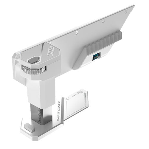Asus ROG Herculx Graphics Card Holder, 3D ARGB Lightning, Stand Design, Supports Height of 72-128mm, Magnetic Spirit Level, White - PC Gear UK