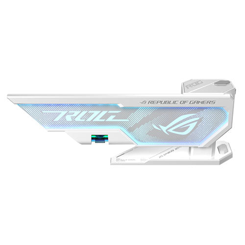 Asus ROG Herculx Graphics Card Holder, 3D ARGB Lightning, Stand Design, Supports Height of 72-128mm, Magnetic Spirit Level, White - PC Gear UK