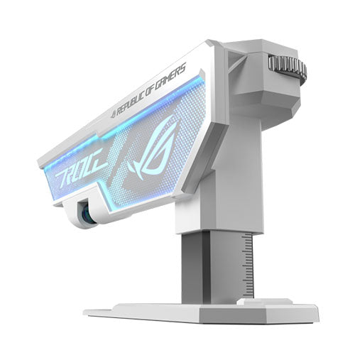 Asus ROG Herculx Graphics Card Holder, 3D ARGB Lightning, Stand Design, Supports Height of 72-128mm, Magnetic Spirit Level, White - PC Gear UK