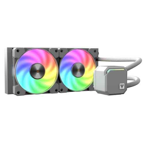 Vida BiFrost 240mm ARGB Liquid CPU Cooler, 2x ARGB PWM Fans, ARGB CPU Block, 250W TDP, White