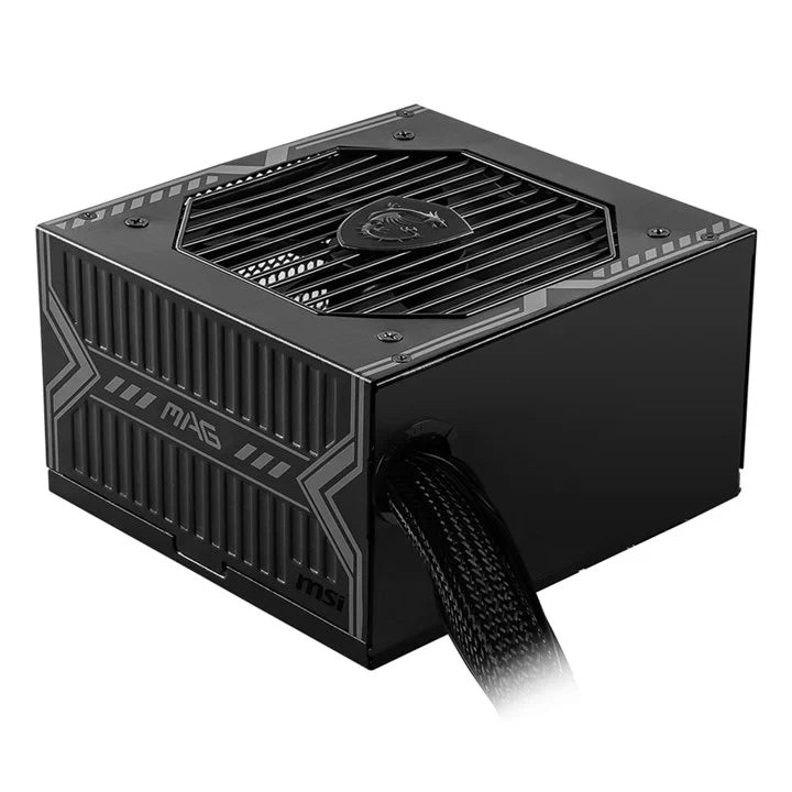 MSI MAG A650BN, 650W, 80+ Bronze, ATX, Non-Modular, Sleeved Cables, 120mm Fan, Single +12V Rail, DC-DC, Active PFC, UK Plug, Black, 5-Year Warranty