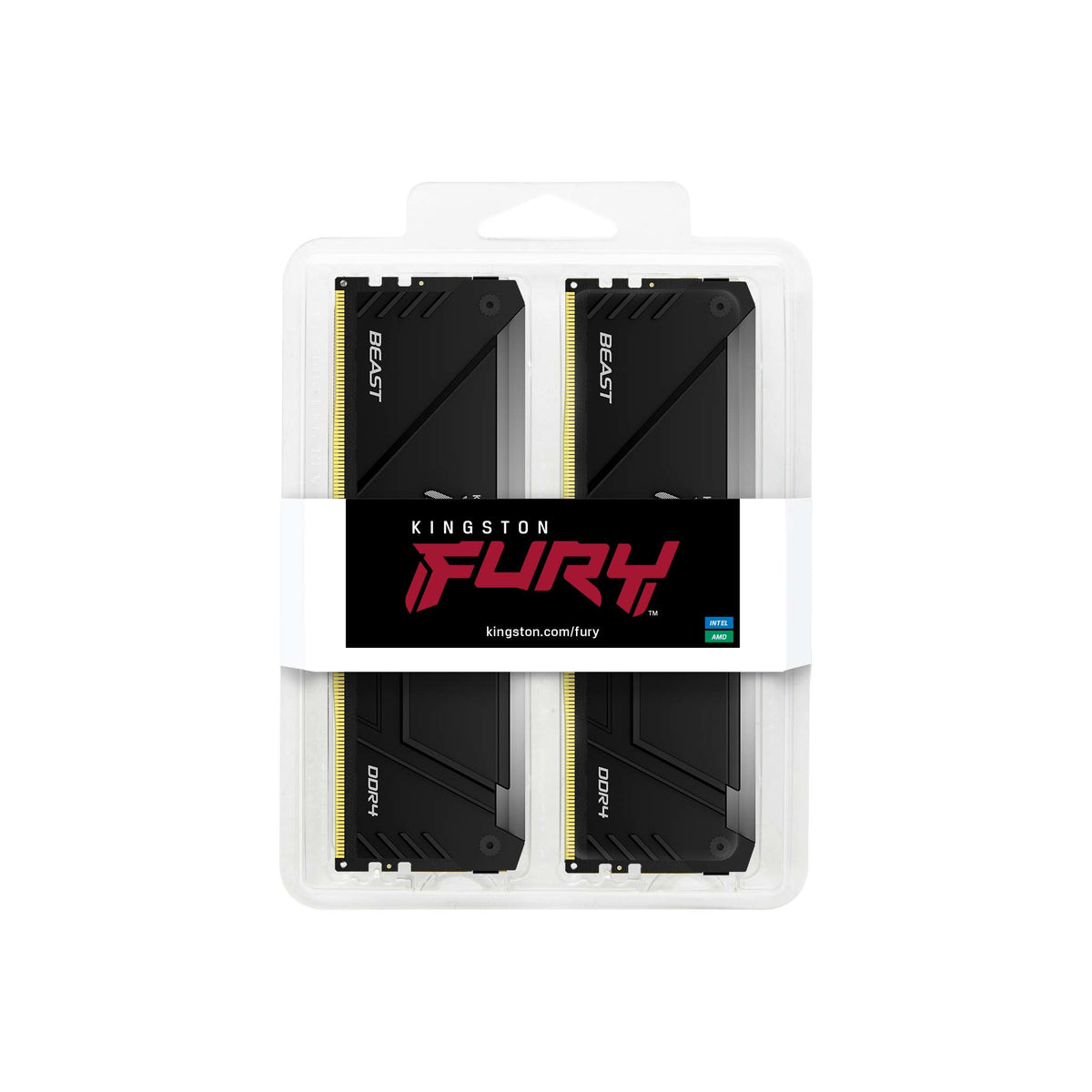 Kingston Technology FURY Beast 16GB 3200MT/s DDR4 CL16 DIMM (Kit of 2) RGB, 16 GB, 2 x 8 GB, DDR4, 1600 MHz, 288-pin DIMM