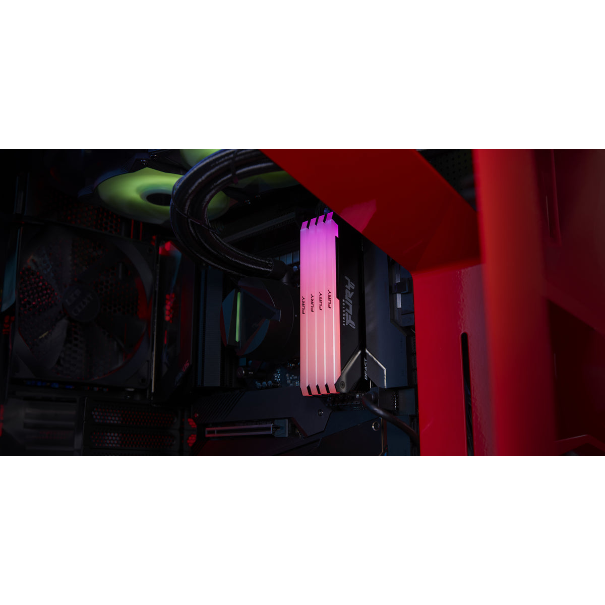 Kingston Technology FURY Beast 16GB 3200MT/s DDR4 CL16 DIMM (Kit of 2) RGB, 16 GB, 2 x 8 GB, DDR4, 1600 MHz, 288-pin DIMM