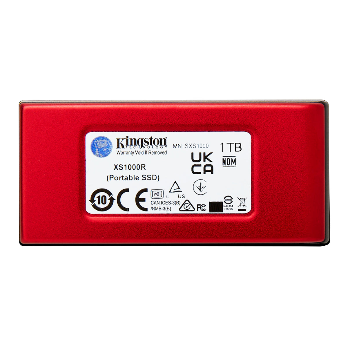 Kingston Technology 1TB XS1000 Red External USB 3.2 Gen 2 Portable Solid State Drive, 1 TB, USB Type-C, 3.2 Gen 2 (3.1 Gen 2), 1050 MB/s, Red
