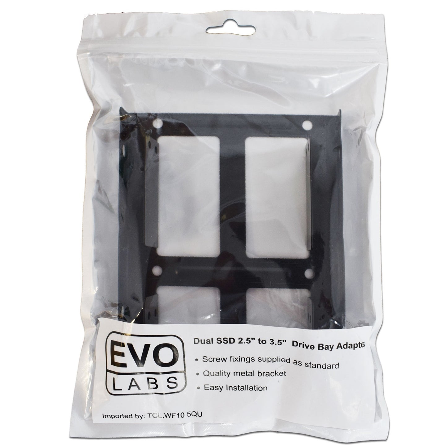 Evo Labs Dual 2.5" to 3.5" Drive Bay Adapter Bracket - Black