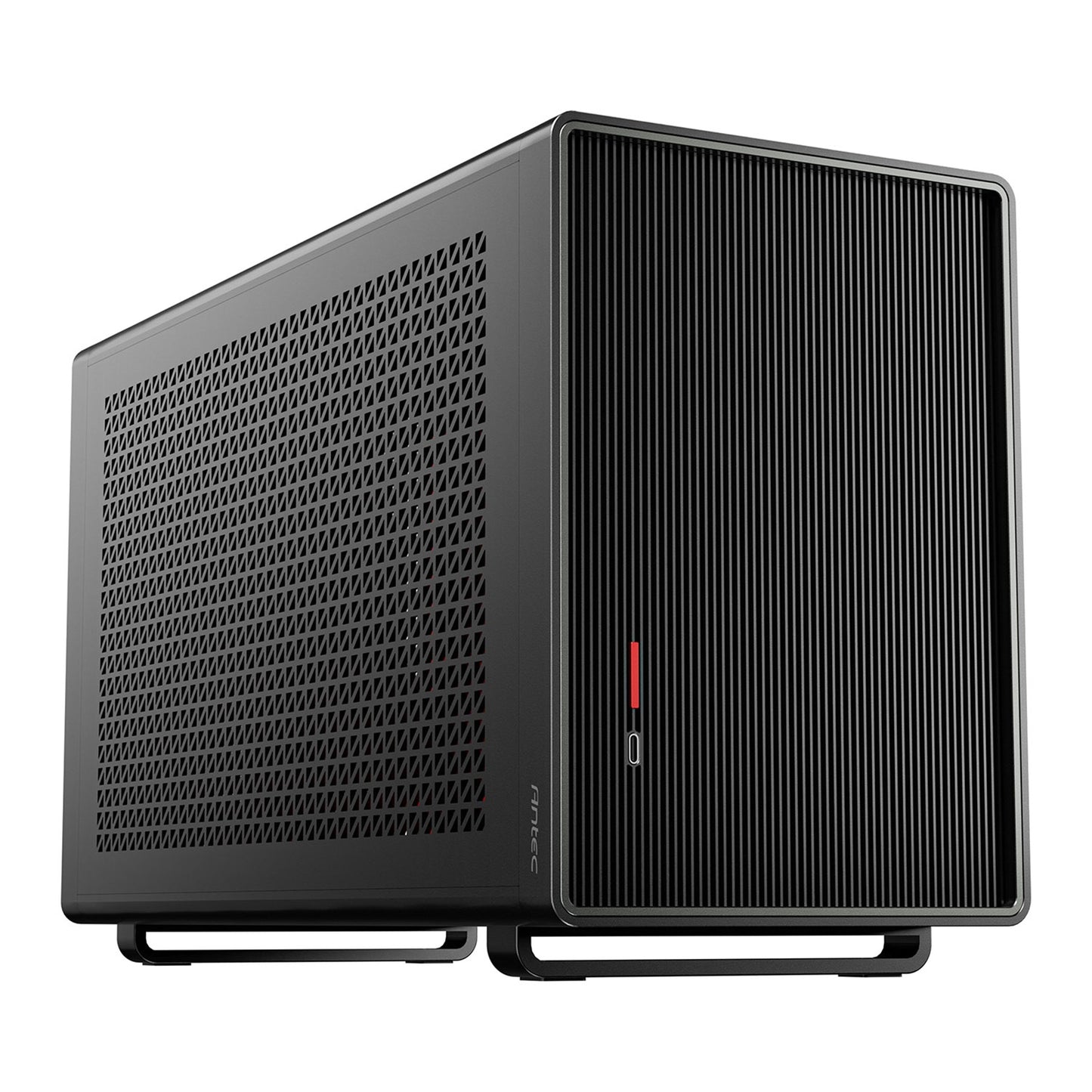Antec Performance 1M Black Mini-ITX Gaming Case with Aluminum Finish, PCIe 4.0 Riser Cable, USB 3.2 Gen2 Type-C, Tool-Free Side Panels, Solid Side Panel, SFX-L & SFX PSU Support - PC Gear UK