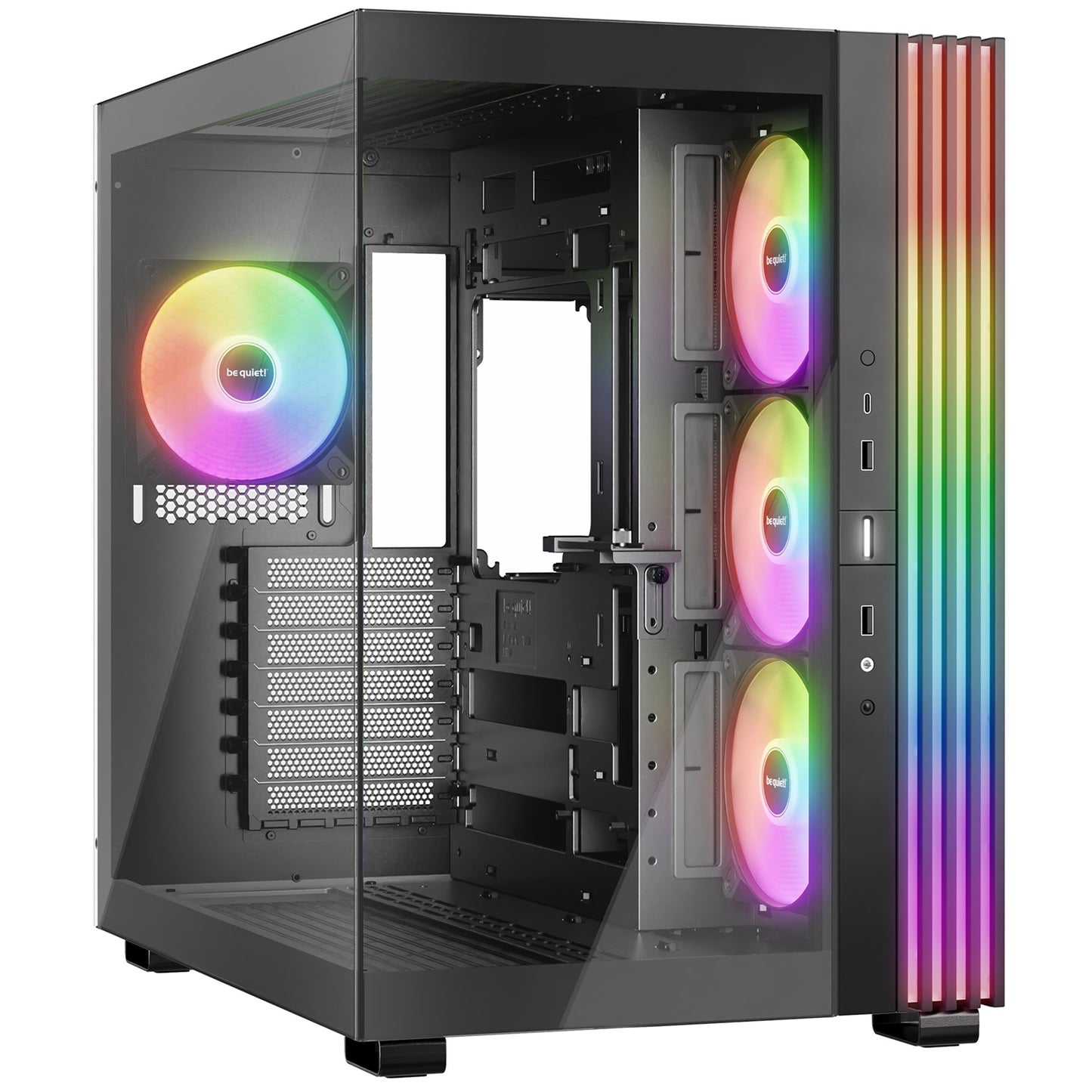 be-quiet! Light Base 600 LX, Black, Midi-Tower ATX Case, Massive ARGB LED Strip, Full Windowed Design, 4x Light Wings LX 120mm PWM fans included - PC Gear UK