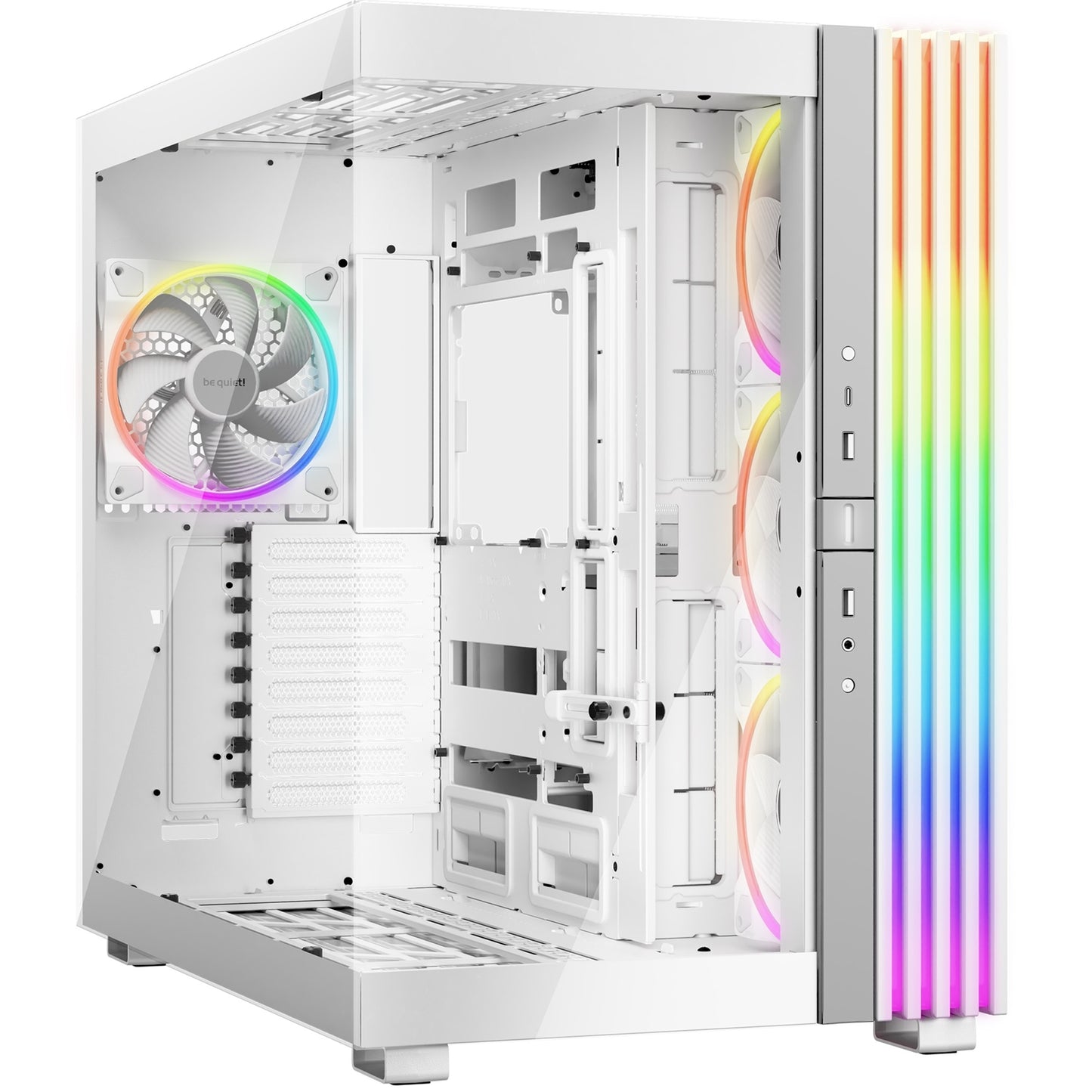 be-quiet! Light Base 900 FX, White, Full Tower E-ATX Case, Massive ARGB LED Strip, Full Windowed Design, 4 Light Wings 140mm PWM fans included - PC Gear UK