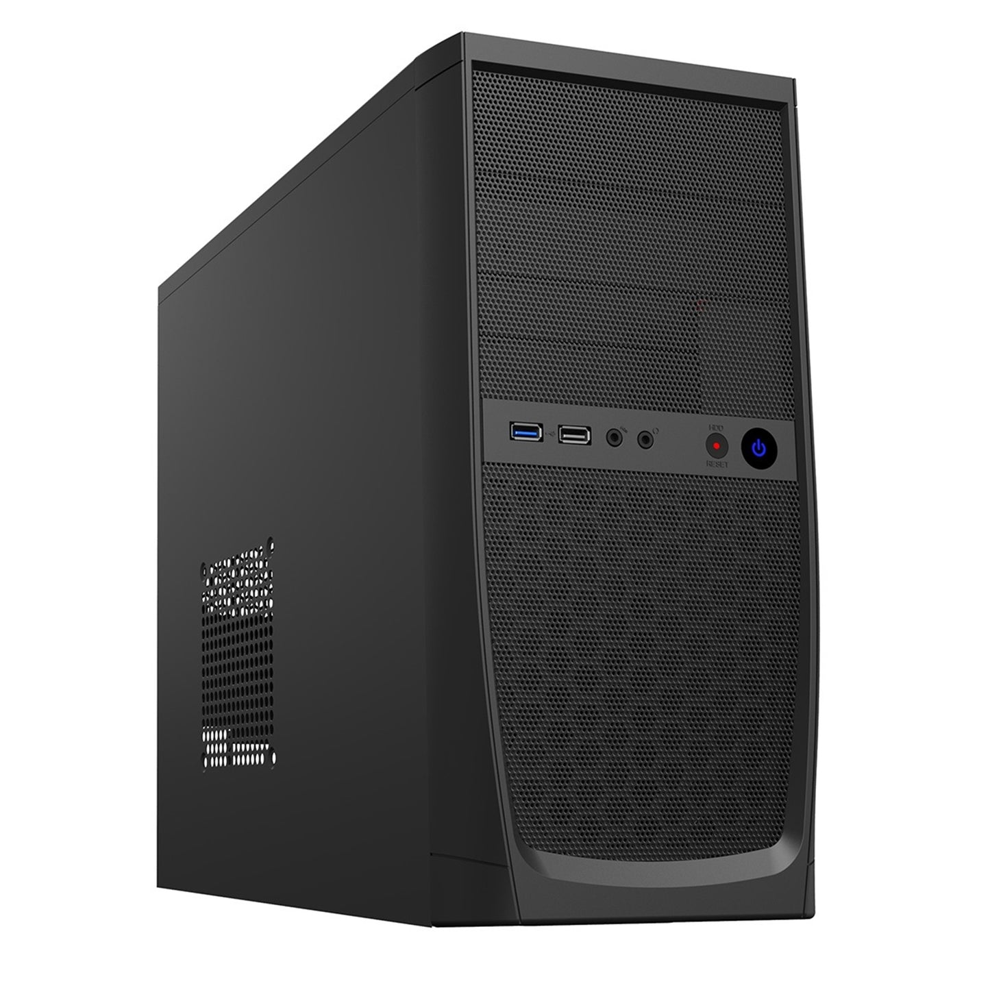 CiT Elite Micro Tower 1 x USB 3.0 / 1 x USB 2.0 Black Case with 500W PSU - PC Gear UK