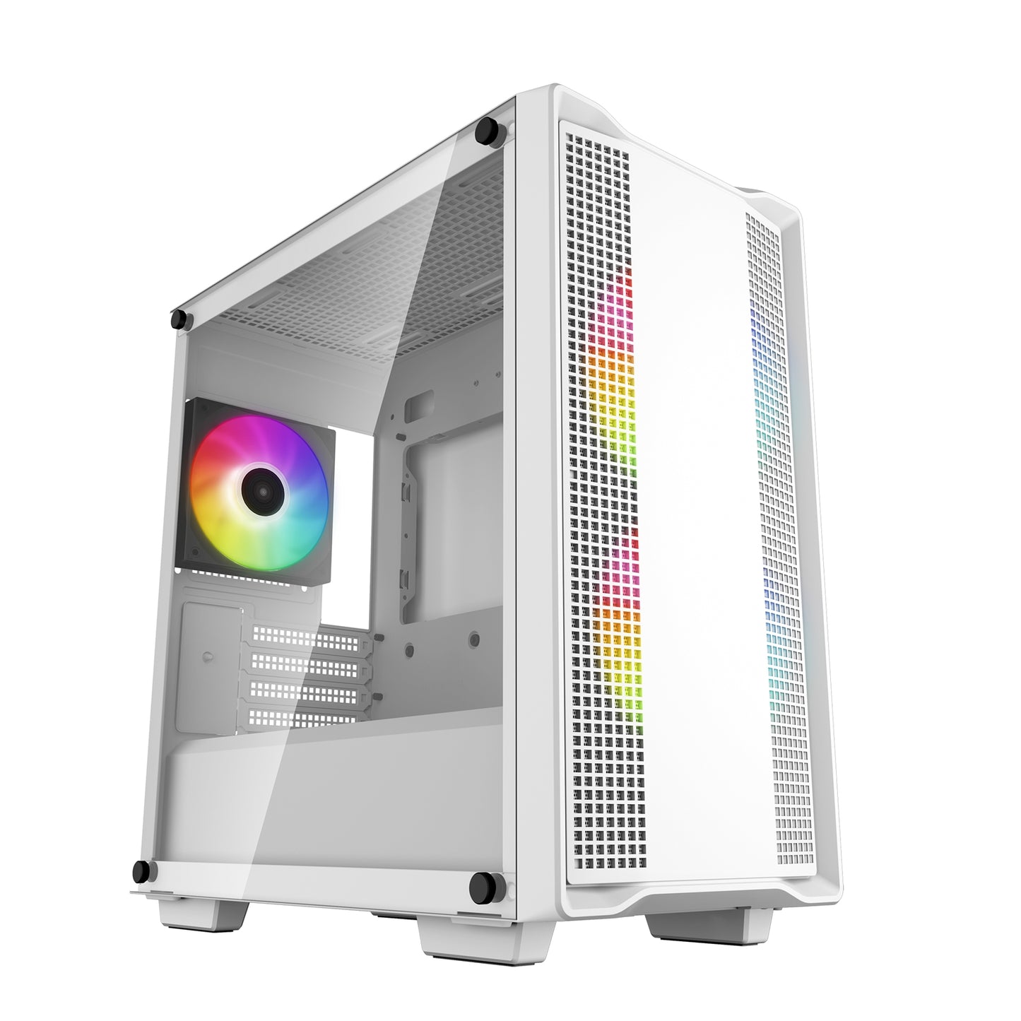 DeepCool CC360 ARGB WH, White, Mini Tower Chassis w/ Tempered Glass Window, 3x 120mm ARGB Fans, USB 3.0, mATX/mITX - PC Gear UK