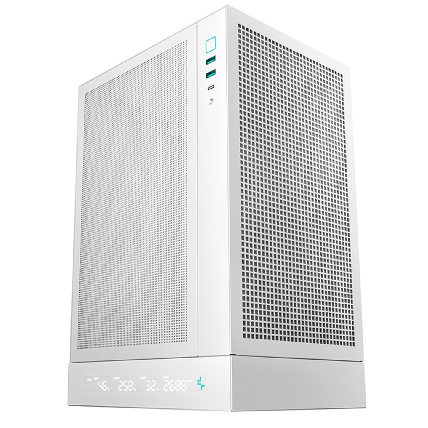 Deepcool CH170 Digital White Mini-ITX Case - High Airflow, Supports Water Cooling, Ultra-Quiet Operation, Compact Design for Efficient Space Management - PC Gear UK