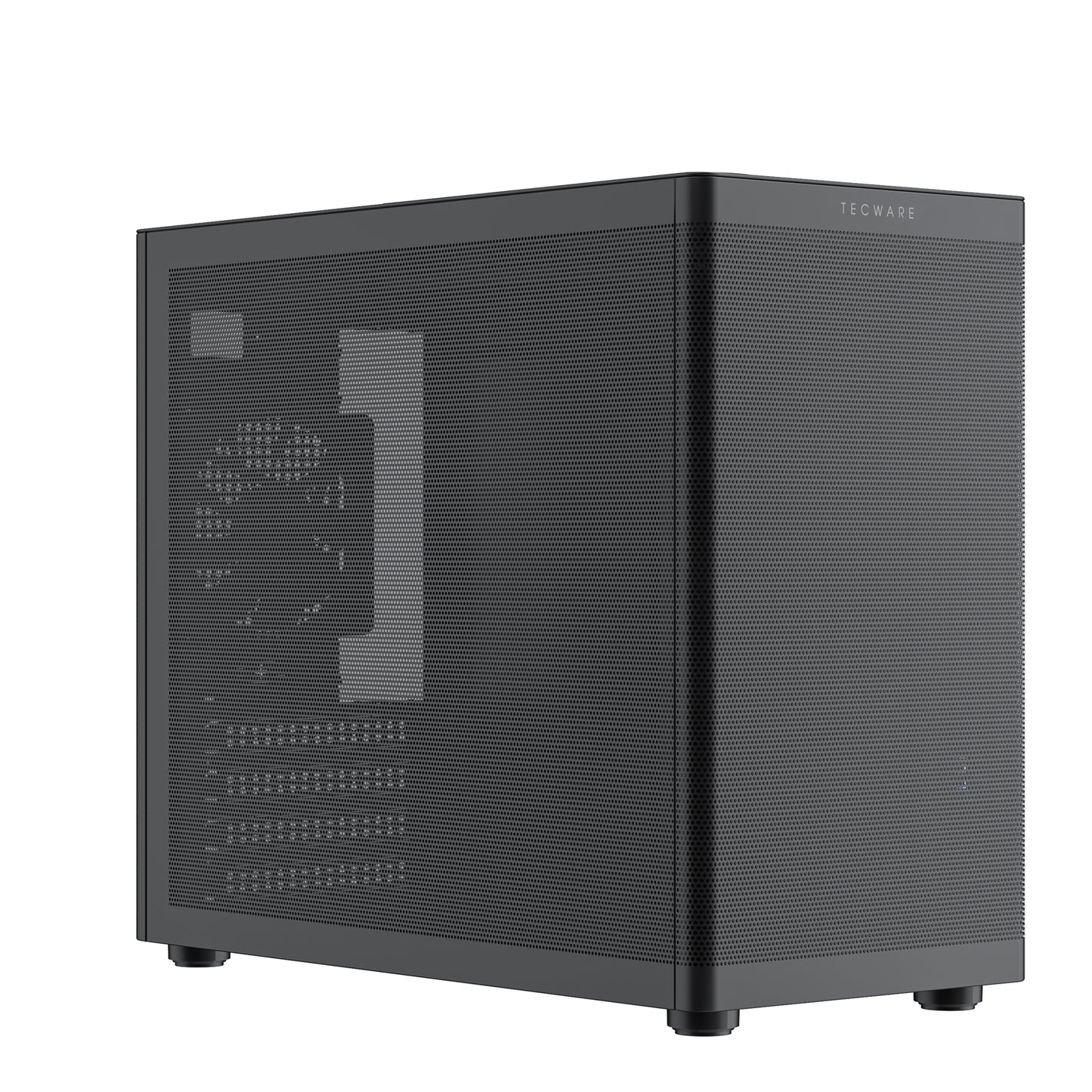 TecWare Fusion 3 mATX Compact PC Case, High Airflow SFF Chassis, 3 Fans Included, Top-Mount ATX/SFX PSU Support, USB-C, Supports 280mm GPU & Dual Radiators, Black