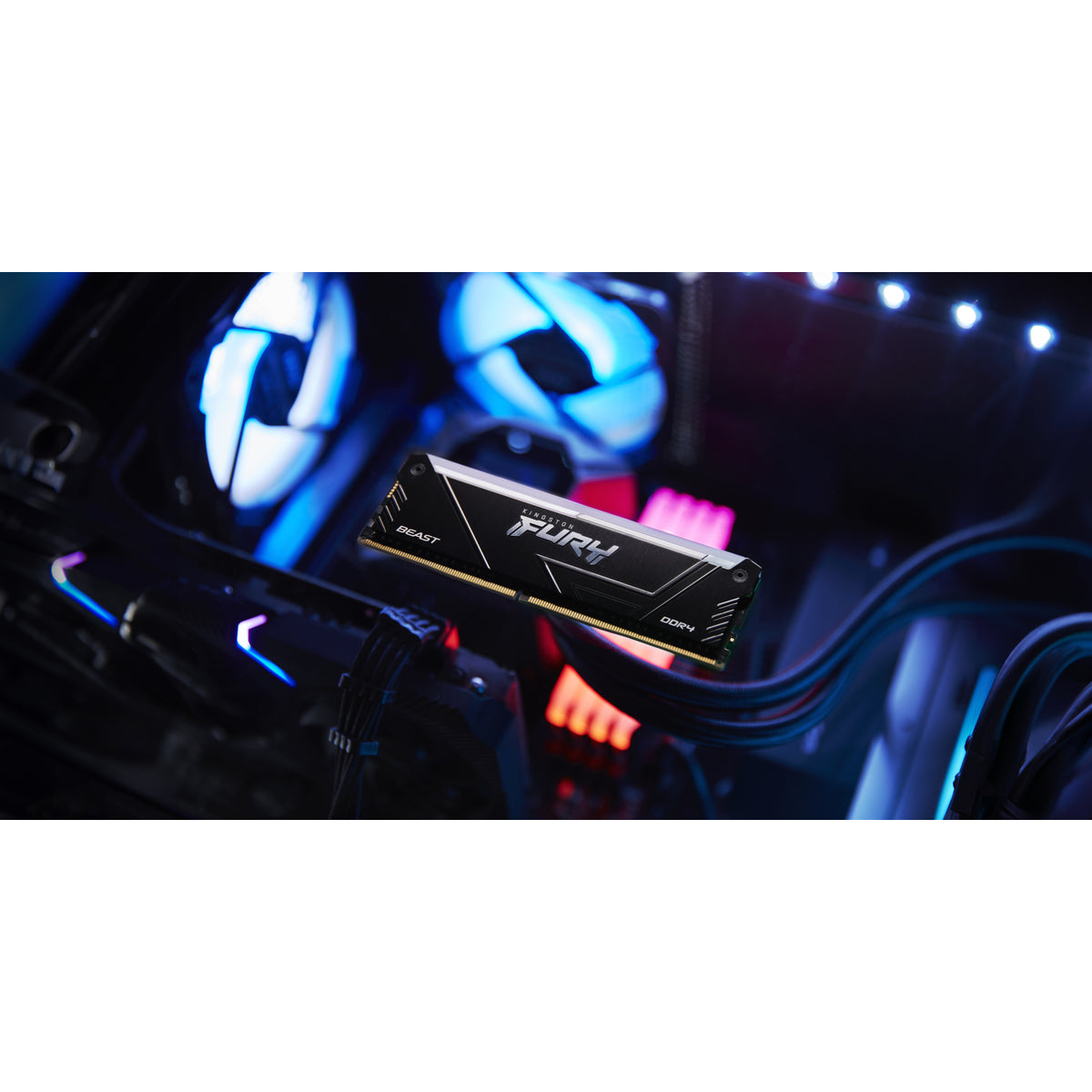Kingston Technology FURY Beast 16GB 3200MT/s DDR4 CL16 DIMM (Kit of 2) RGB, 16 GB, 2 x 8 GB, DDR4, 1600 MHz, 288-pin DIMM