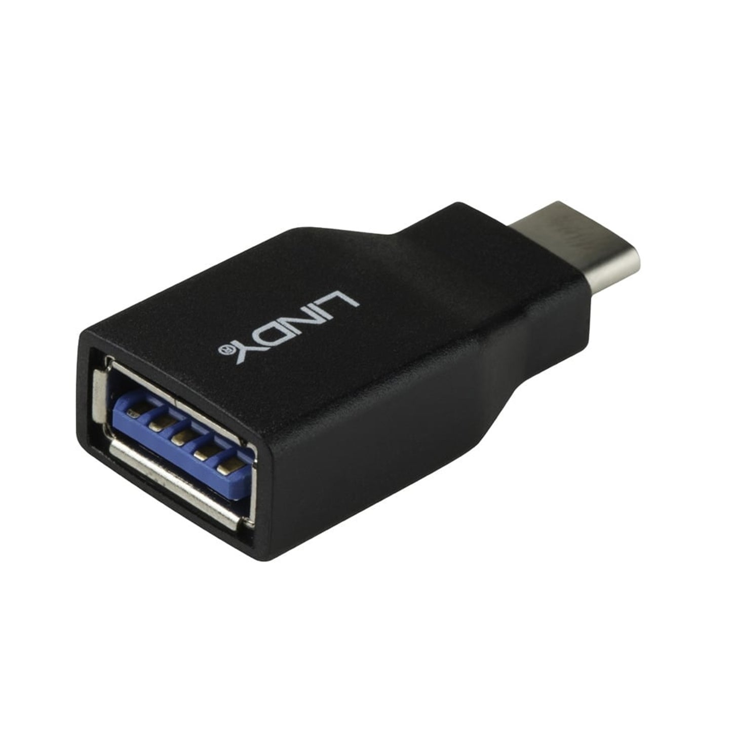 LINDY 41899 USB Adapter, USB 3.2 Type-C (M) to USB 3.2 Type-A (F), Adapter, Black, Supports Data Transfer Speeds up to 10Gbps, Robust PVC Housing & Nickel Connectors, Retail Polybag Packaging - PC Gear UK