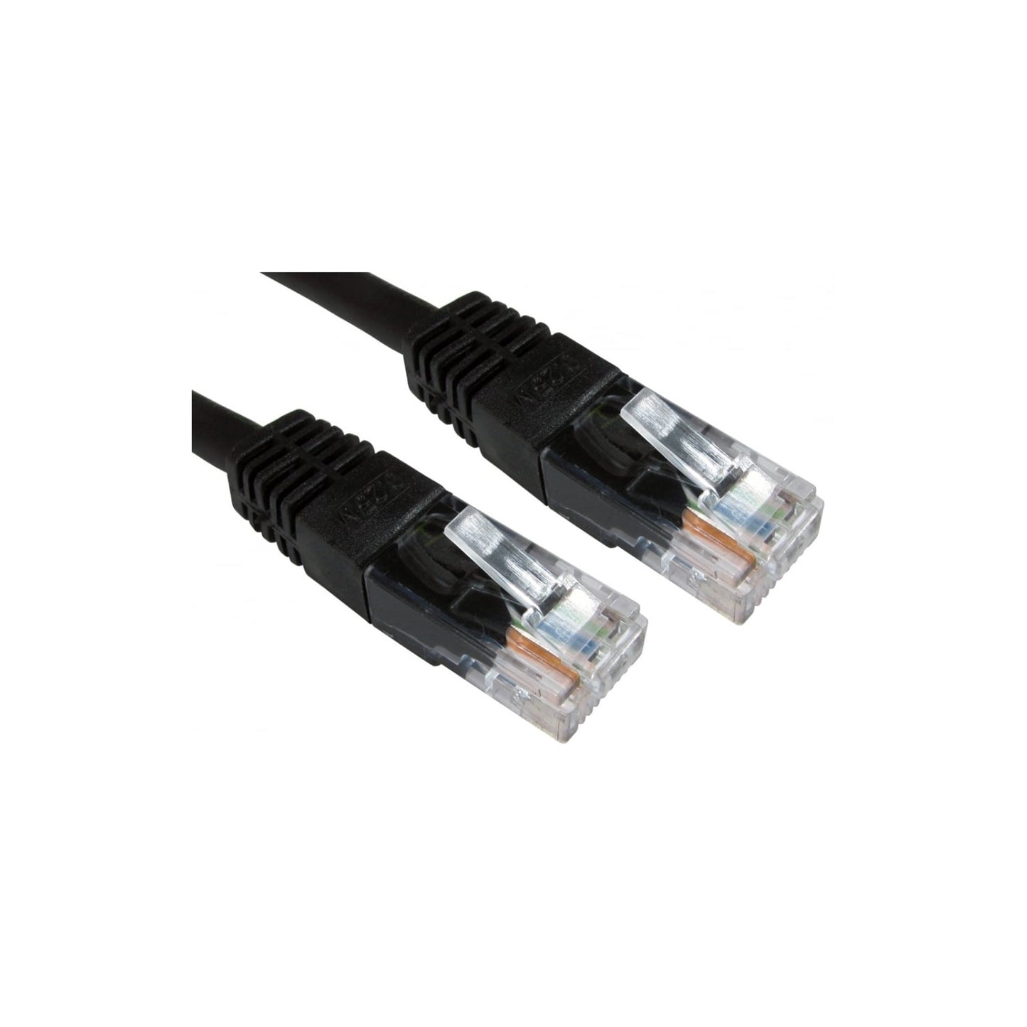 RJ45 (M) to RJ45 (M) CAT6 0.25m Black OEM Moulded Boot Copper UTP Network Cable - PC Gear UK