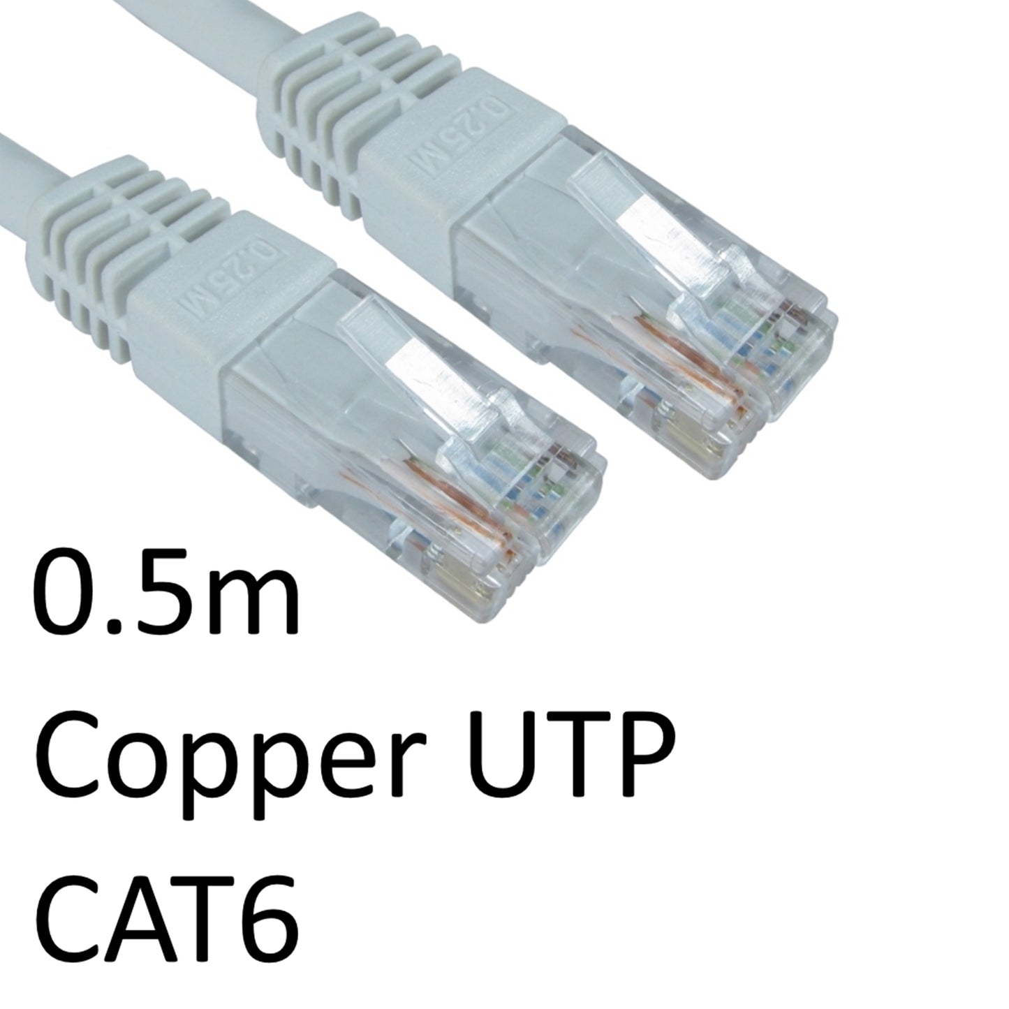RJ45 (M) to RJ45 (M) CAT6 0.5m White OEM Moulded Boot Copper UTP Network Cable - PC Gear UK