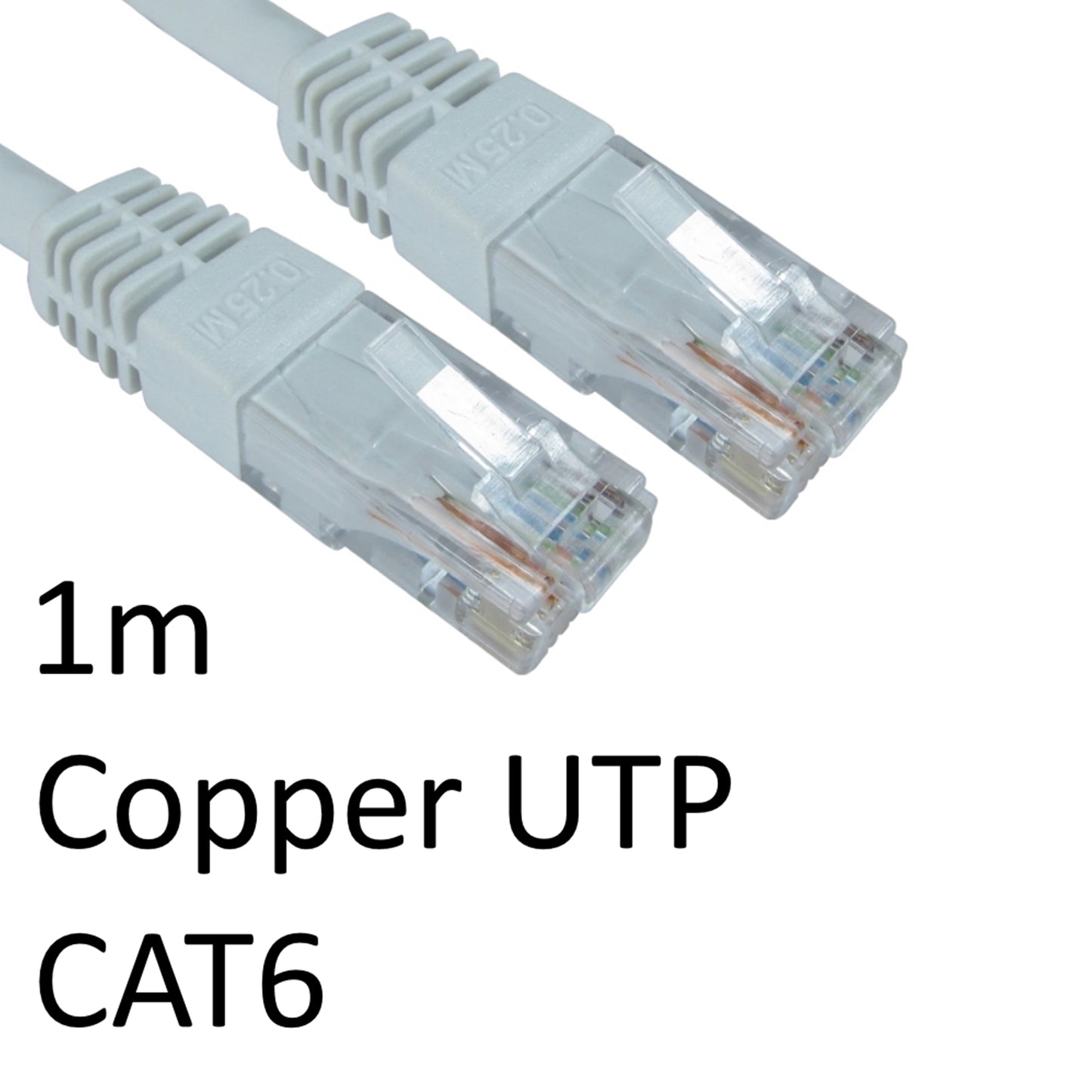 RJ45 (M) to RJ45 (M) CAT6 1m White OEM Moulded Boot Copper UTP Network Cable - PC Gear UK