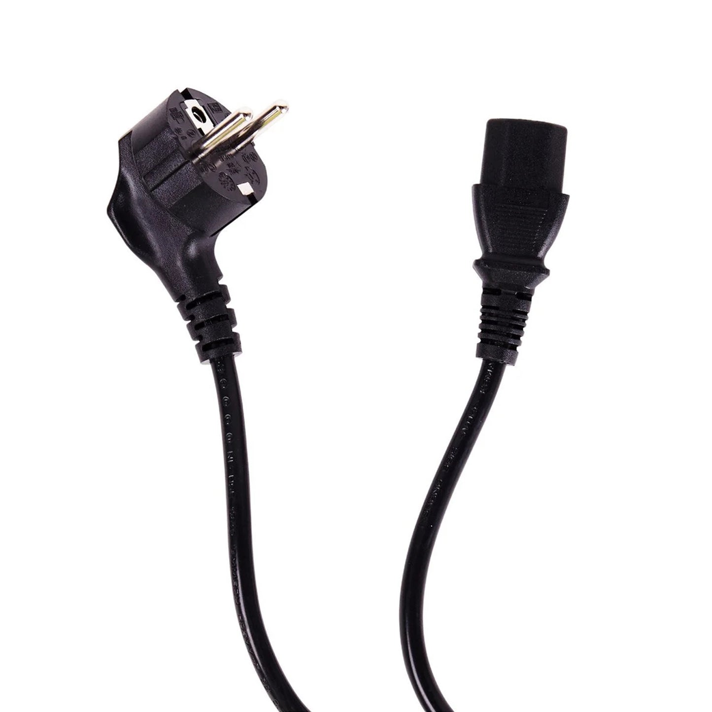 Mixed Length EU 2 Pin Plug To IEC C13 (Kettle) Mains Extension Cable - Black - PC Gear UK