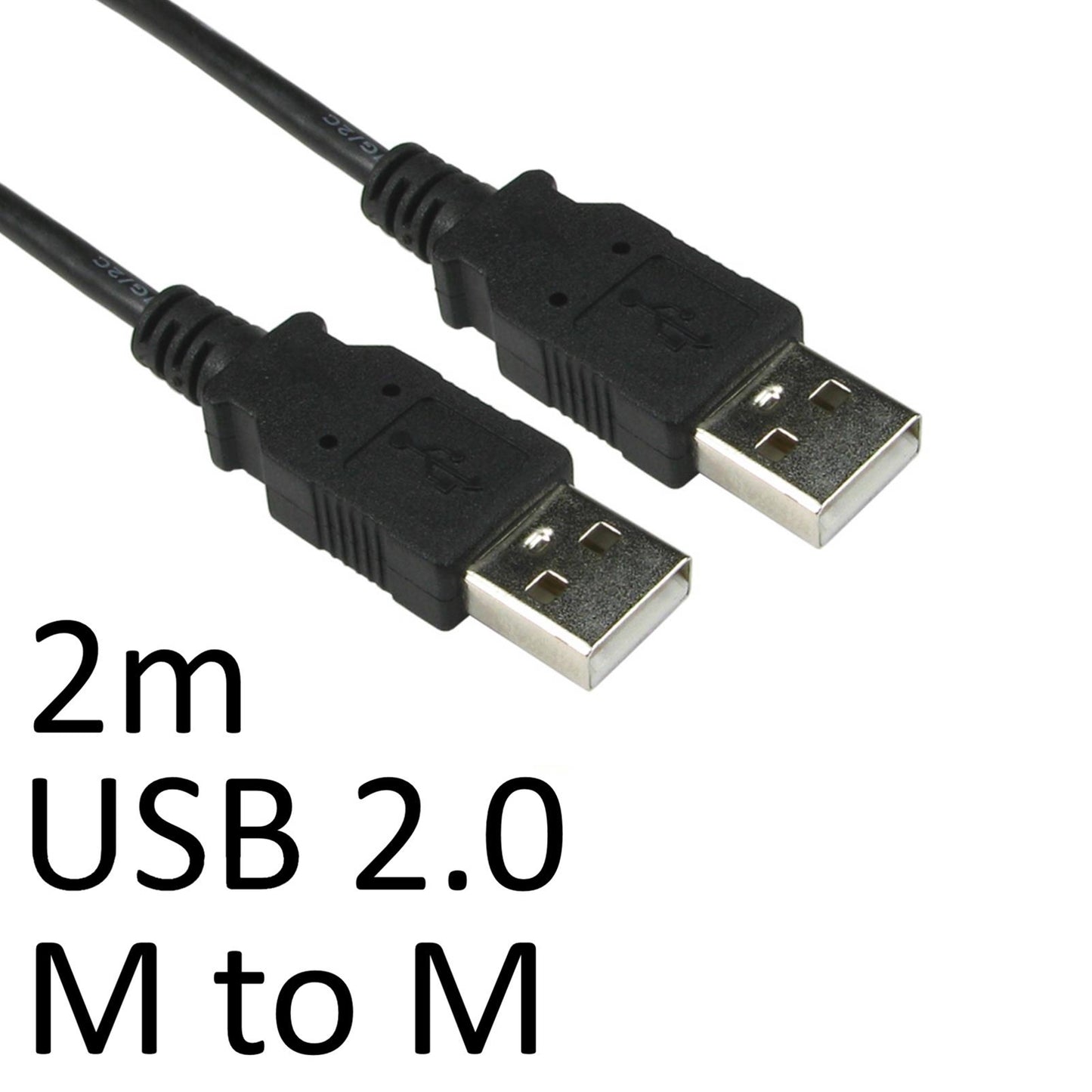 USB 2.0 A (M) to USB 2.0 A (M) 2m Black OEM Data Cable - PC Gear UK
