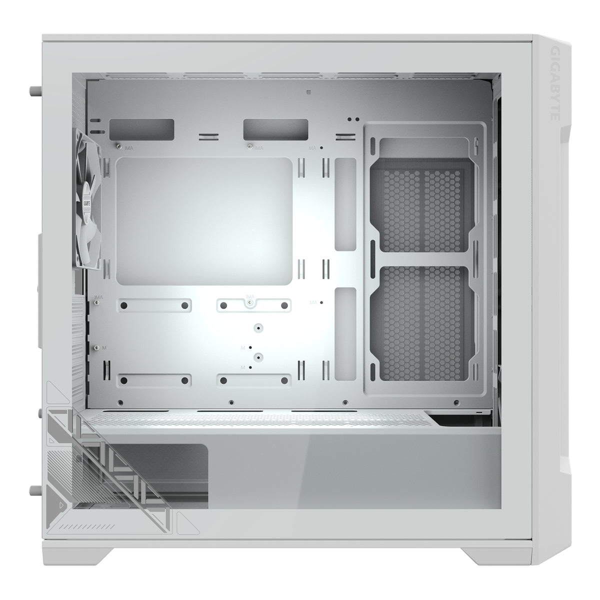 GIGABYTE C102 GLASS, Midi Tower, PC, White, Mini-ATX, Glass, Plastic, Steel, Gaming