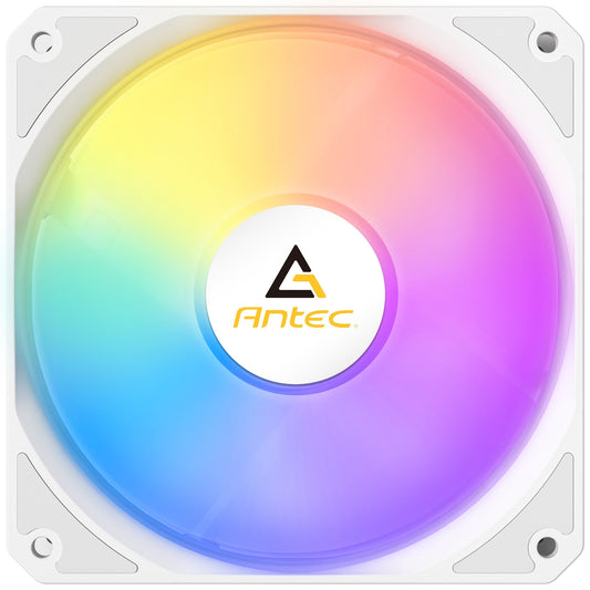 Antec P12R ARGB Reverse PWM 120mm Fan - 4-Pin, White, High-Airflow Cooling, 9-Blade Design with Anti-Vibration Pads - PC Gear UK