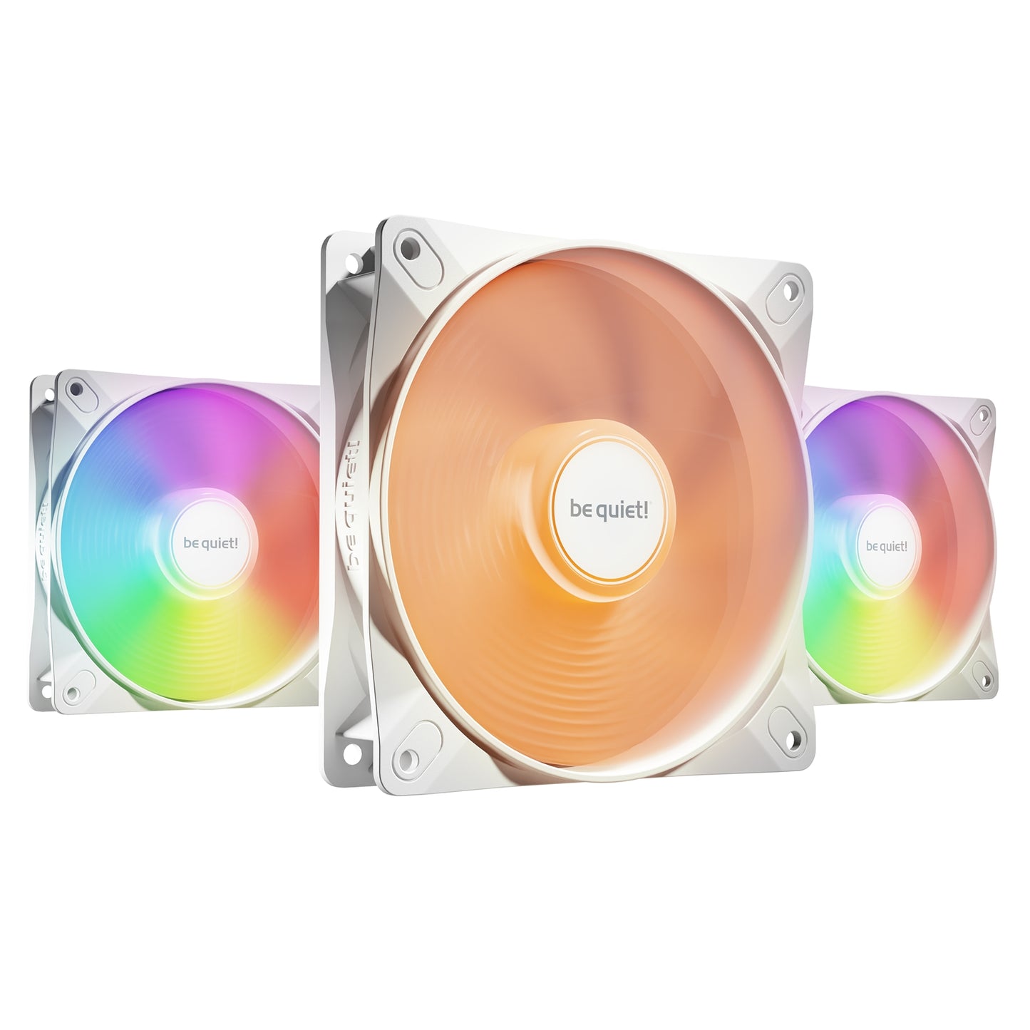 be quiet! Light Wings LX 120mm PWM High-Speed Fan, ARGB Lighting, White, Ultra-Quiet Operation, High Airflow, Rifle Bearing, Daisy-Chaining Support, 3-Pack - PC Gear UK