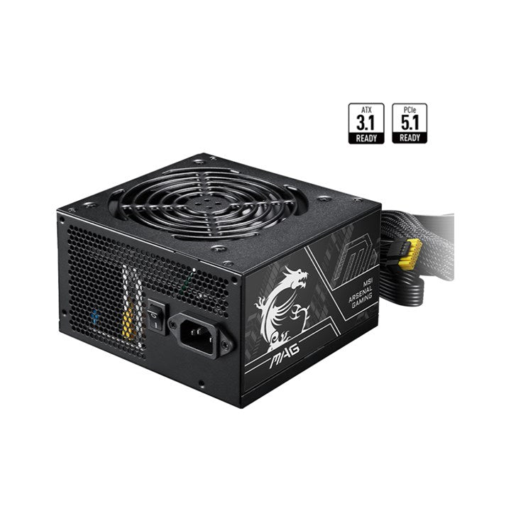 MSI MAG A650BN PCIE5 II | 650W | ATX 3.1 | 80 PLUS Bronze | Non-Modular | PCIe 5.1 | PSU