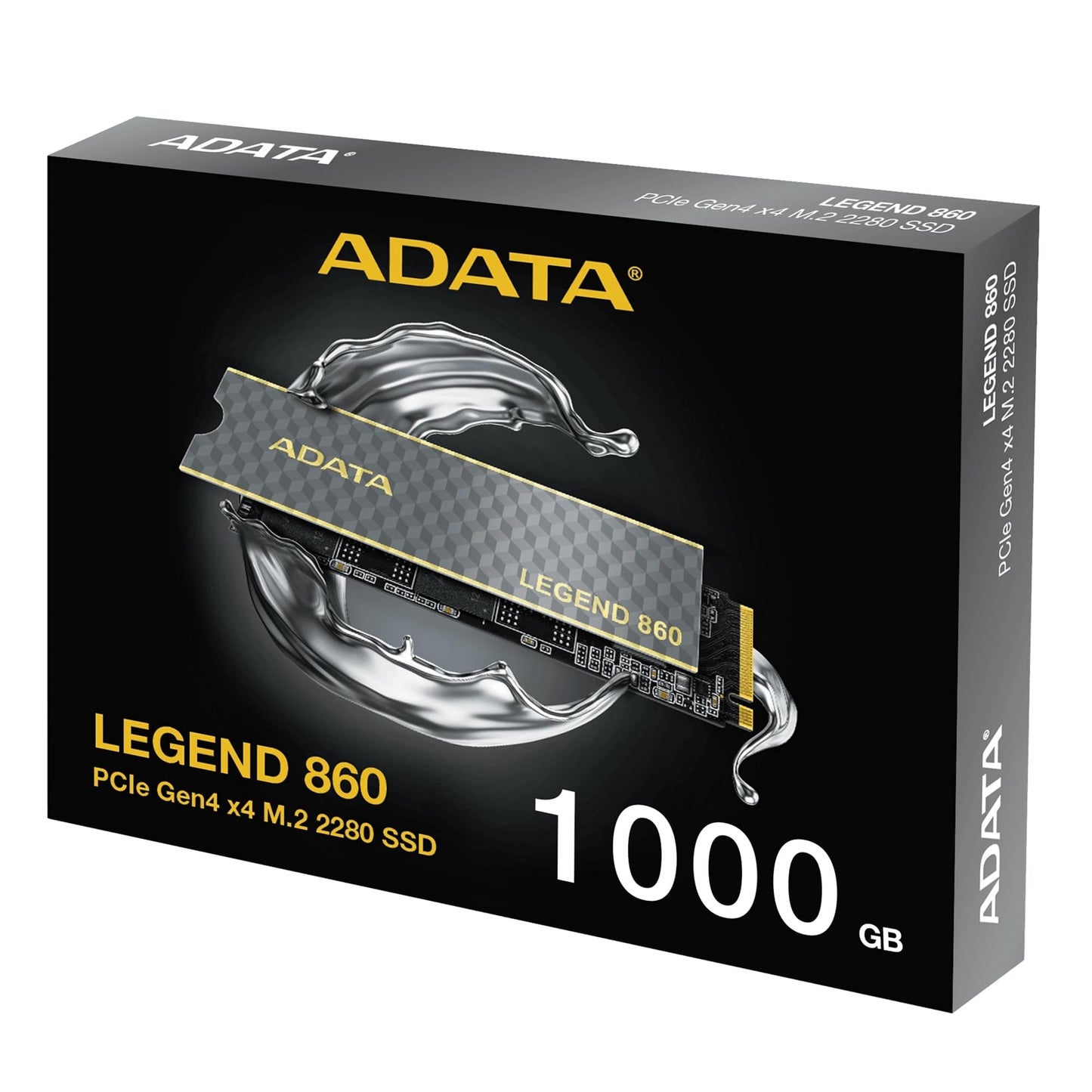 Adata Legend 860 (SLEG-860-1000GCS) 1TB NVMe SSD, PCIe Gen4, M.2 Interface, 2280, Read 5000 MB/s, Write 3000 MB/s, Heatsink 5 Year Warranty - PC Gear UK