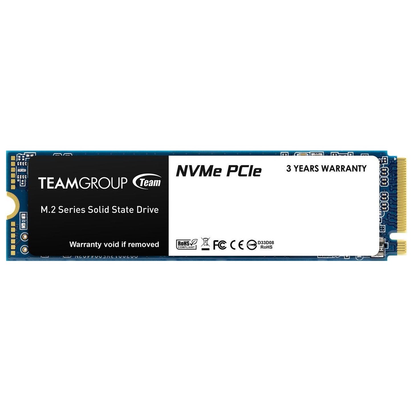Team MP33 (TM8FP6001T0C101) 1TB NVMe SSD, M.2 Interface, PCIe Gen3, 2280, Read 1700MB/s, Write 1400MB/s, 3 Year Warranty - PC Gear UK