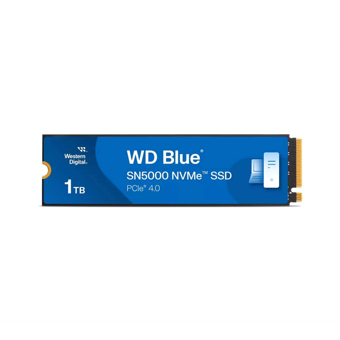 WD Blue SN5000 (WDS100T4B0E-00CNZ0) 1TB NVMe SSD, M.2 Interface, PCIe Gen4, 2280, Read 5150MB/s, Write 4900MB/s, 5 Year Warranty - PC Gear UK