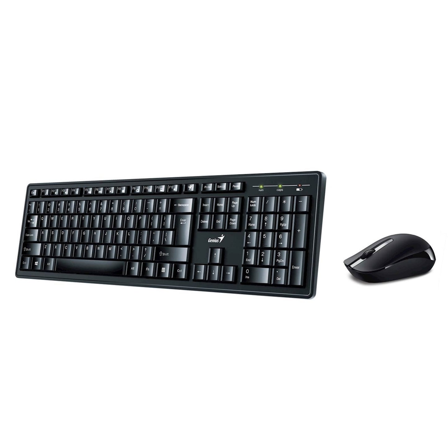 Genius KM-8200 Wireless Smart Keyboard and Mouse Combo Set, Customizable Function Keys, Multimedia, Full Size UK Layout and Optical Sensor Mouse, 1000dpi, designed for Home or Office - PC Gear UK