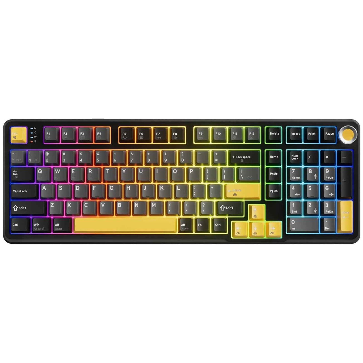 MARVO Titan 98 KG986W Wireless Mechanical Gaming Keyboard, Tri-Mode Connectivity, Wired, 2.4GHz & Bluetooth, Hot-Swappable Mechanical Switches, Vibrant RGB Backlighting, Full-Key Anti-Ghosting