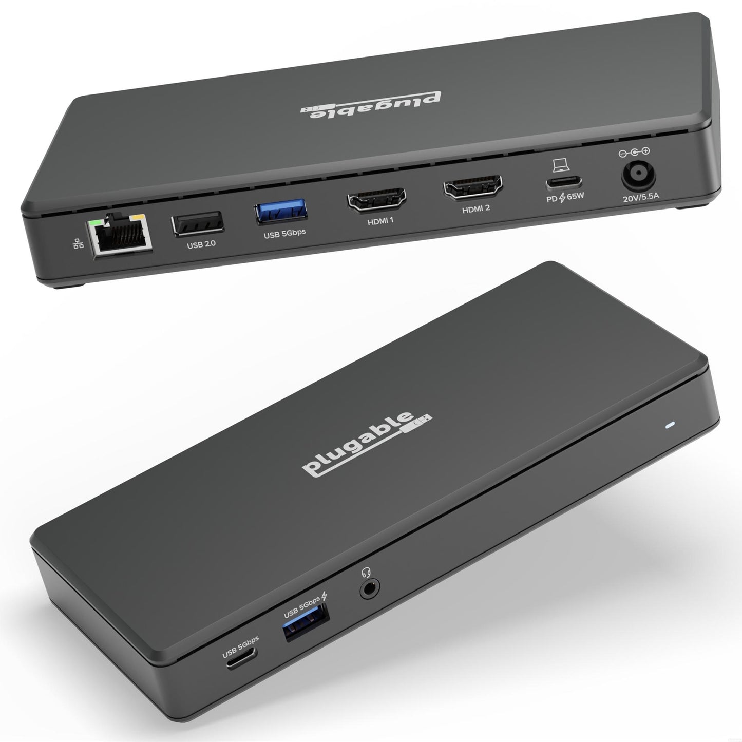 Plugable UD-MSTH2 USB-C Dual HDMI 4K 65W USB-C PD Driverless Docking Station - PC Gear UK
