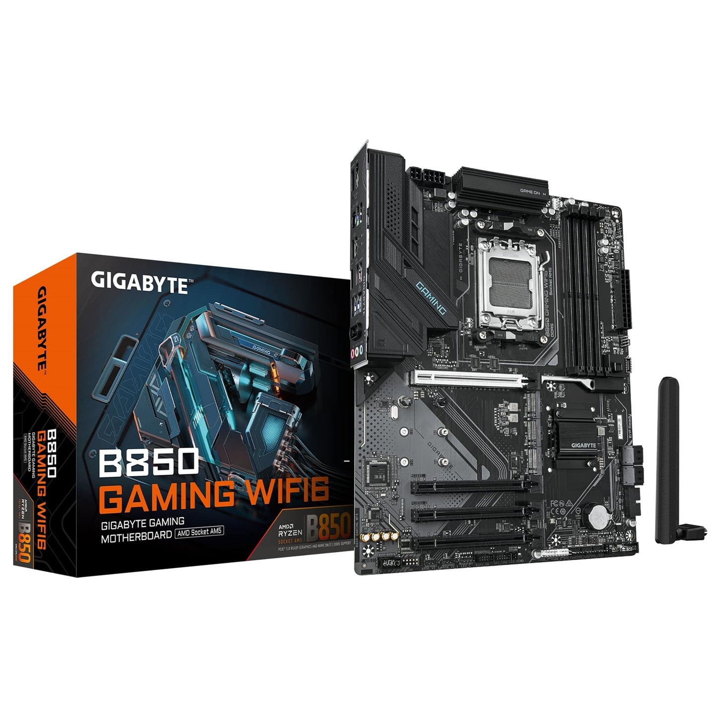 Gigabyte B850 GAMING WIFI6 AMD AM5 Socket Motherboard, ATX, 4x DDR5 Slots, 3x M.2 Sockets, 2x USB-C Port, Fitted I/O Shield, GbE LAN, Wi-Fi 6, 1x DisplayPort / 1x HDMI Port - PC Gear UK