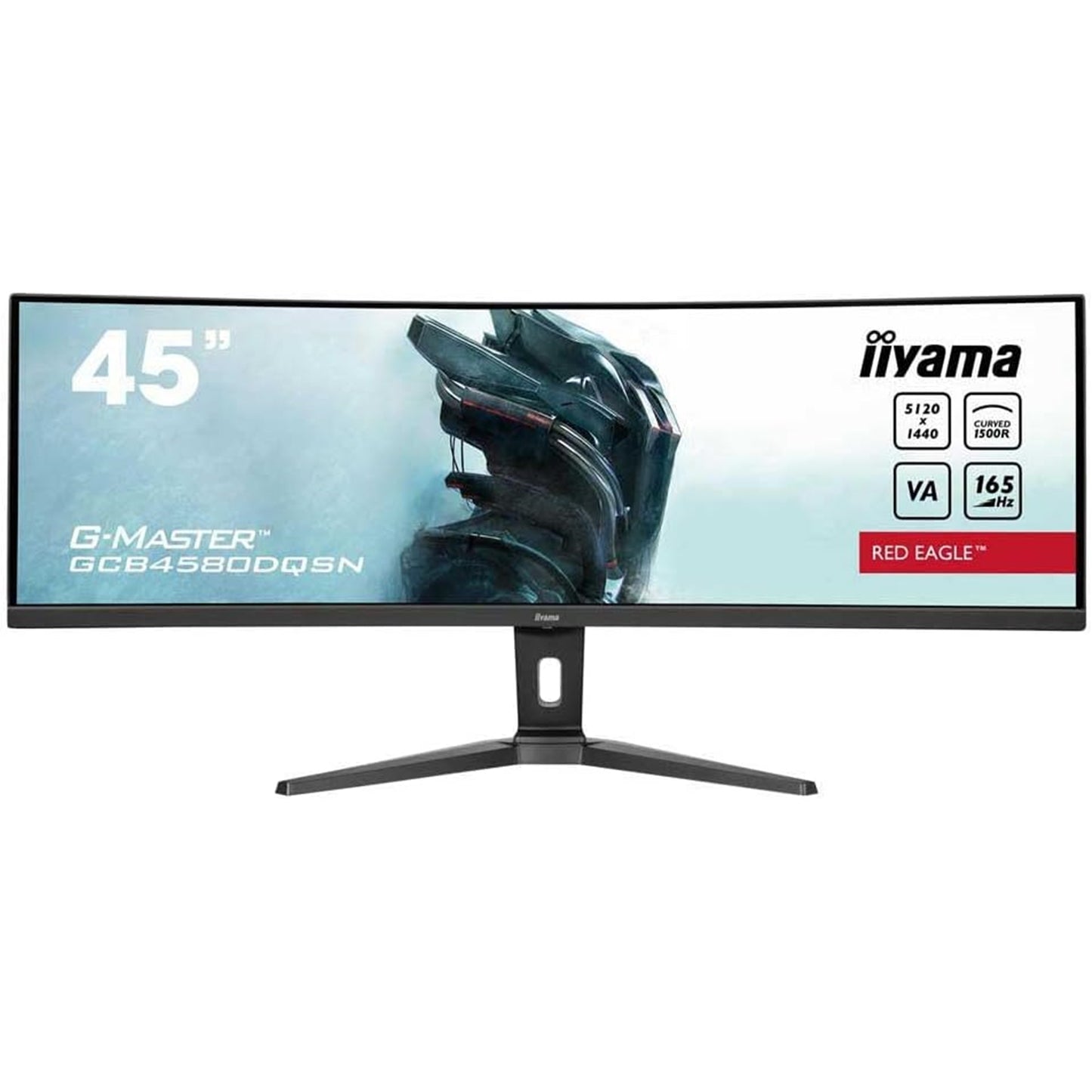iiyama G-Master Red Eagle 44.5 Inch DQHD UltraWide Curved Gaming Monitor, VA, 165Hz, 0.8ms, Freesync, HDMI, Displayport, USB-C Hub, KVM Switch, Dock, Speakers, Height Adjust, VESA - PC Gear UK