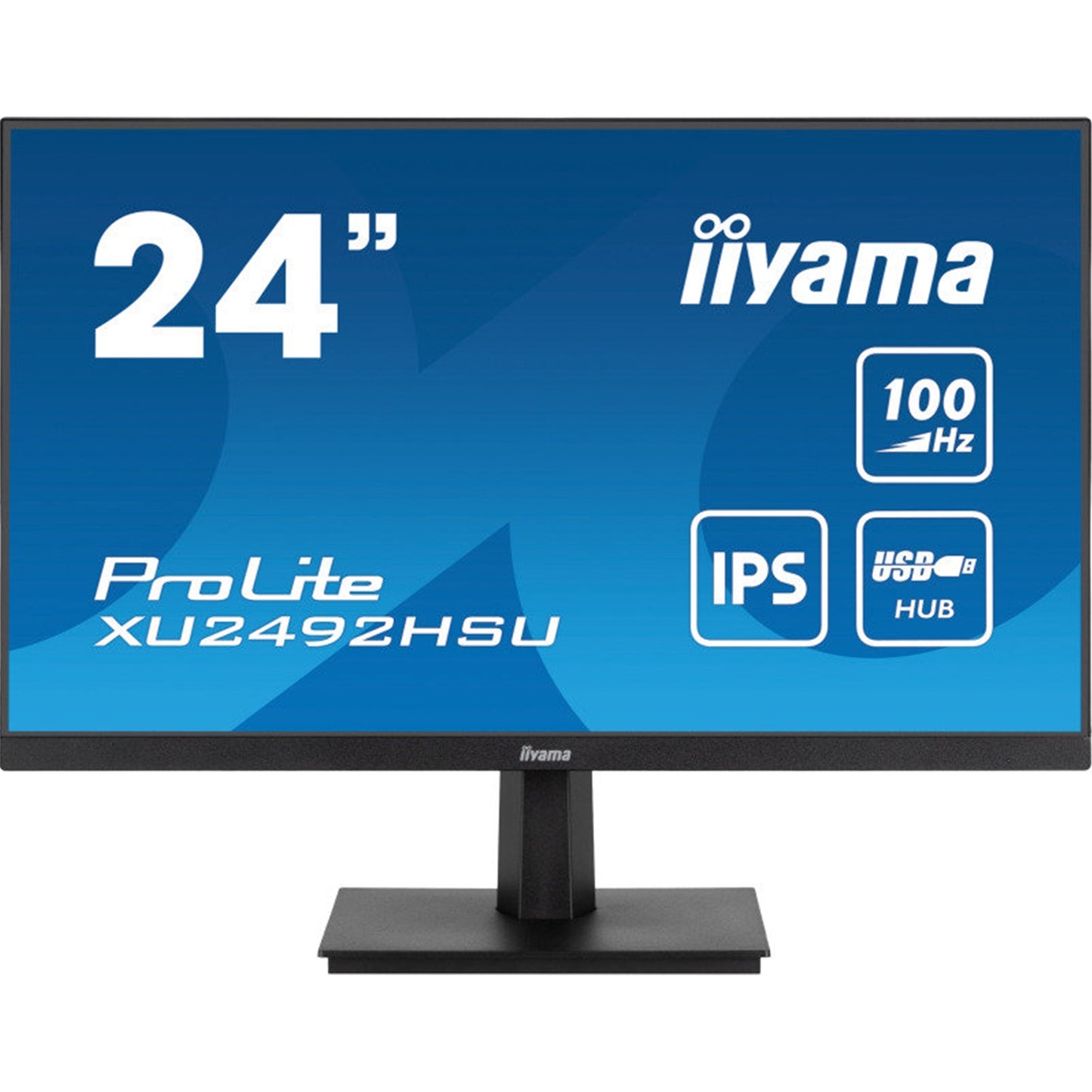 iiyama Prolite XU2492HSU-B6 24 inch IPS Monitor, Full HD, 0.4ms, USB Hub, HDMI, DisplayPort, 100Hz, Speakers, Black, Internal PSU, VESA - PC Gear UK