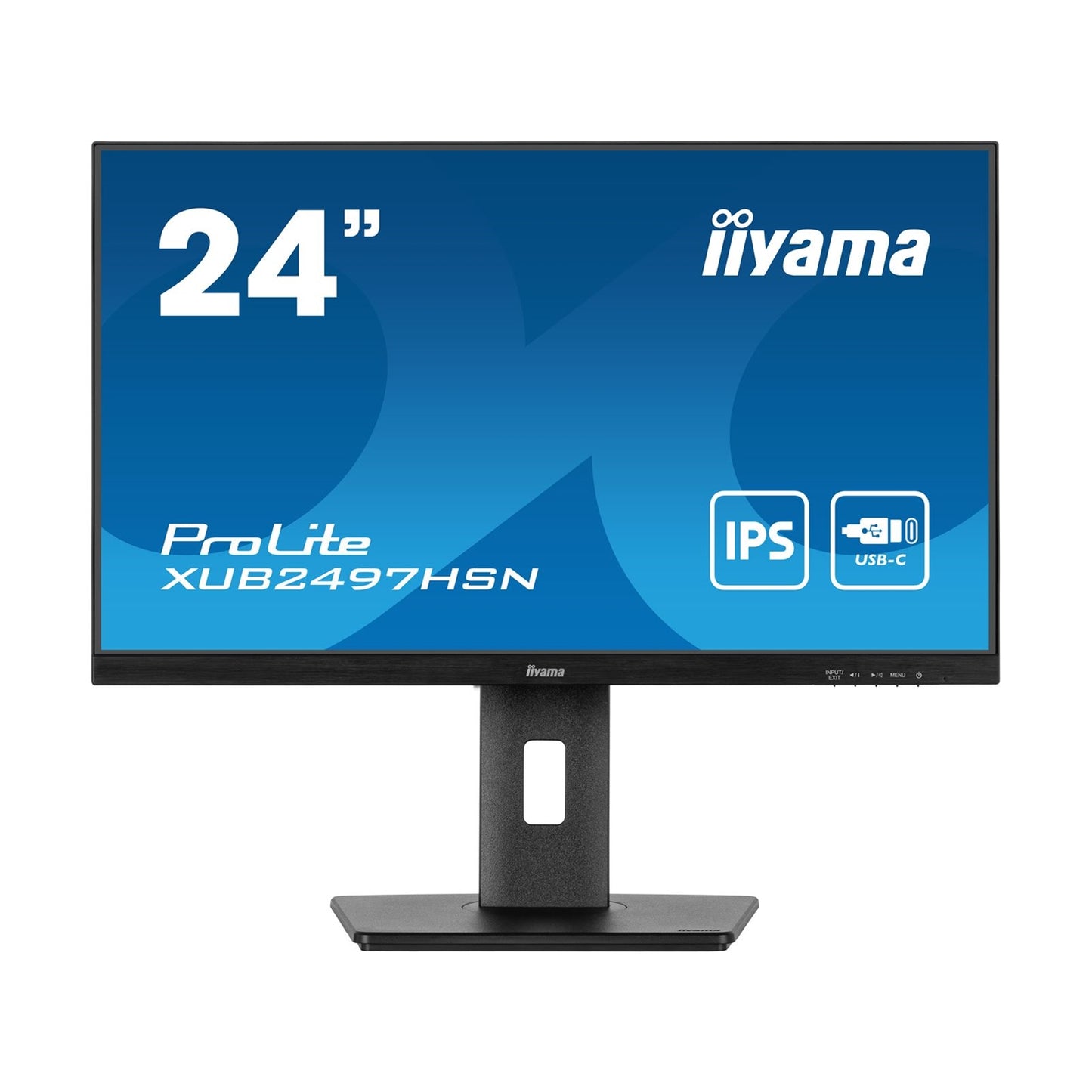 iiyama Prolite XUB2497HSN-B2 24 inch IPS Monitor, USB-C Dock, RJ45(LAN), Full HD, 1ms, HDMI, DisplayPort, USB-Hub, USB-C, 100Hz, Speakers, Black, Internal PSU, VESA, Height Adjust, Pivot - PC Gear UK